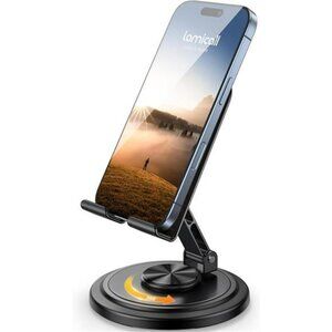 Adjustable phone stand for desk 360 rotation sturdy mobile holder office accesso